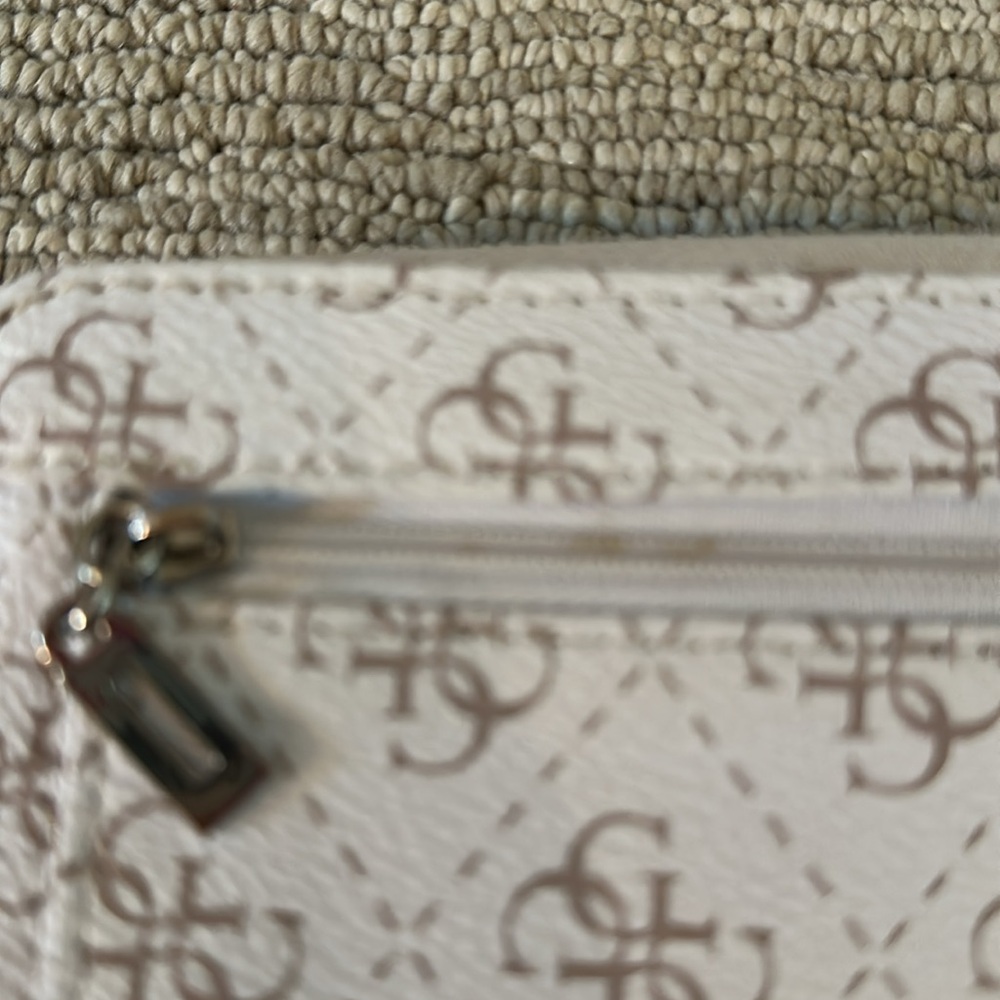 Guess Monogrammed White and Brown Wallet - Picture 3 of 6
